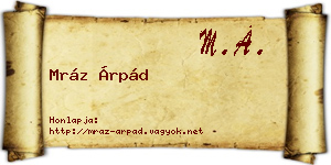 Mráz Árpád névjegykártya
